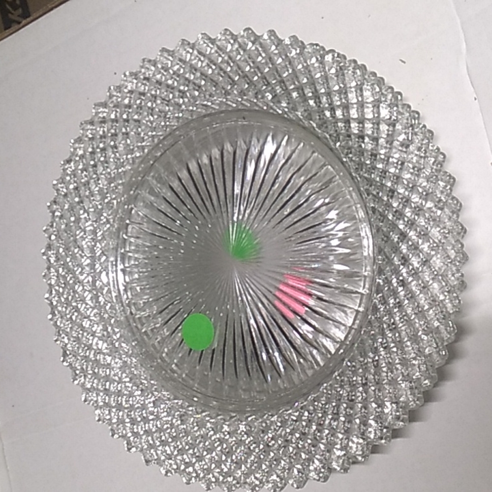 4 depression glass miss america plates 8 1/2 wide